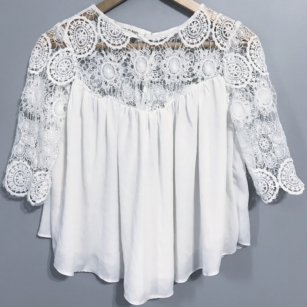 NWOT white lace top